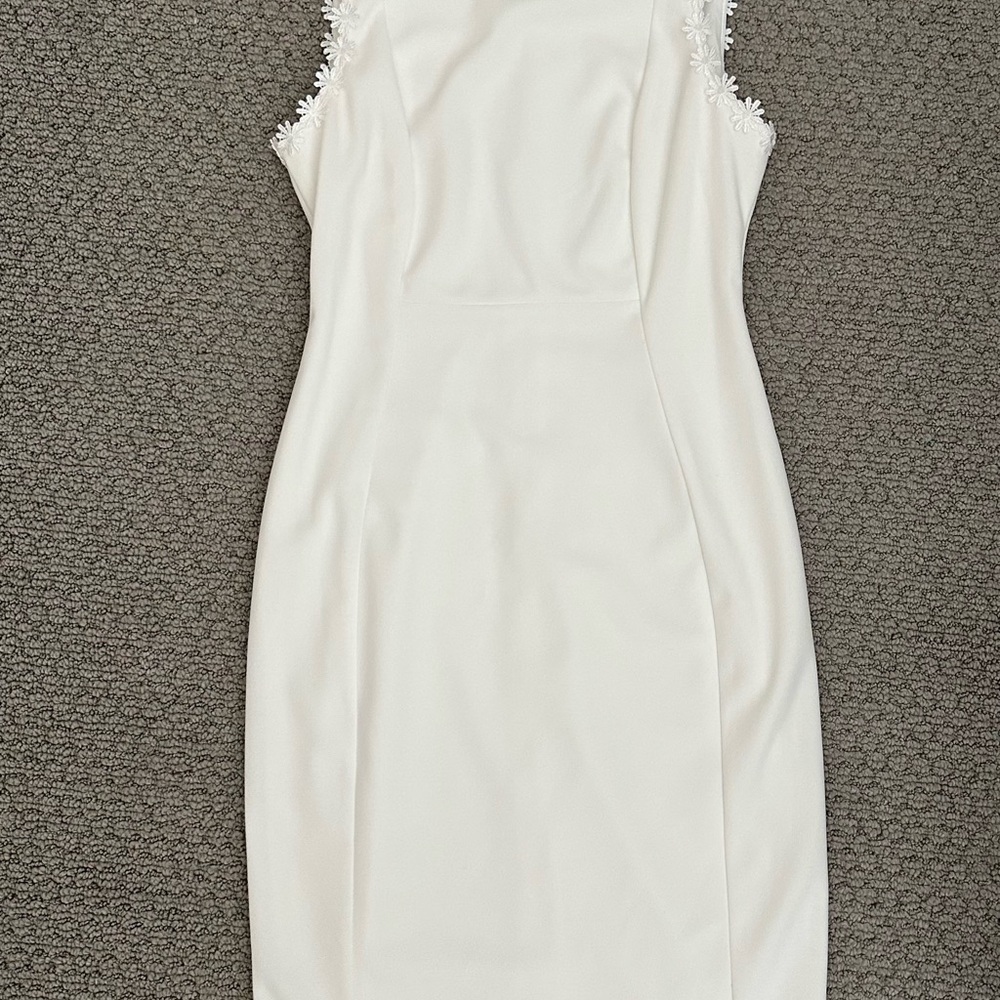 Calvin Klein White Sleeveless Sheath Mini Dress